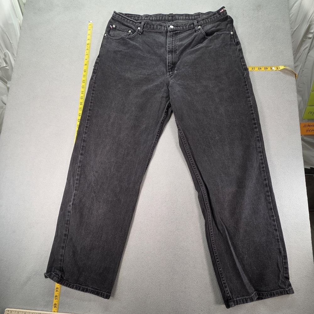 Polo Jeans Mens 40x32 Black Wash Straight Relaxed Loose Fit